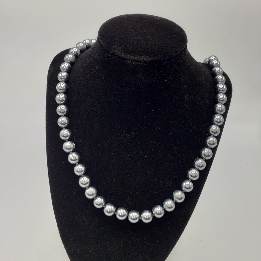 Faux Light Grey Pearls ~ 23 1/2" Necklace